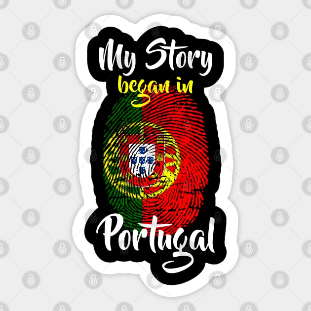 Portugal Flag Fingerprint My Story DNA Portuguese Sticker by Your Culture & Merch